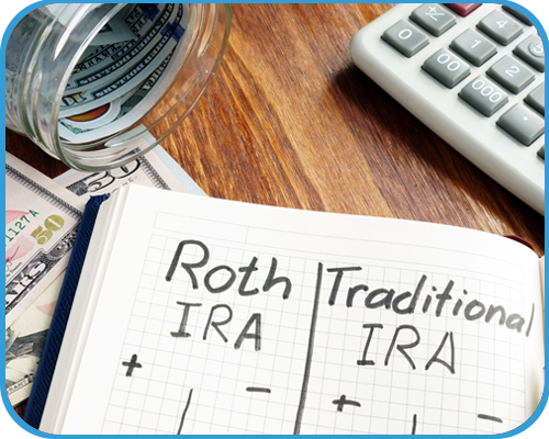 Roth vs Traditional IRA graphic